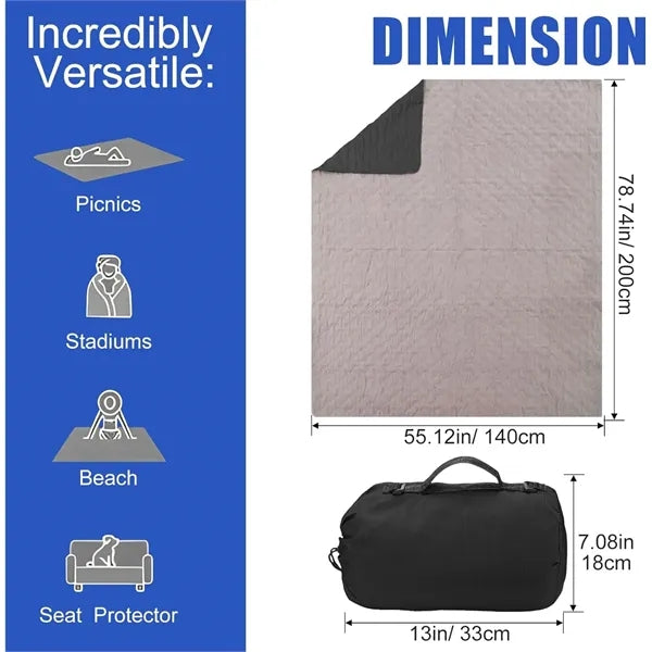 Outdoor Blanket 78'' x 55'' Quilted Windproof