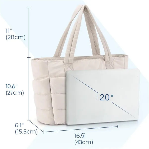 Puffer Tote Large Quilted Shoulder Bag for Work Travel
