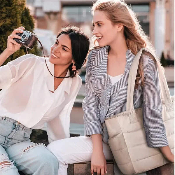 Puffer Tote Large Quilted Shoulder Bag for Work Travel