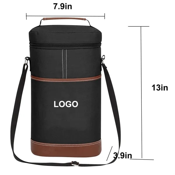 Insulated Portable Padded Canvas Wine Bag for Travel