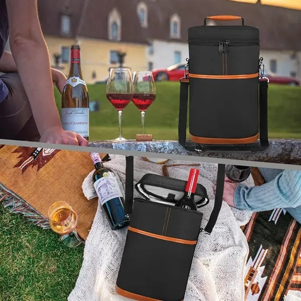 Insulated Portable Padded Canvas Wine Bag for Travel