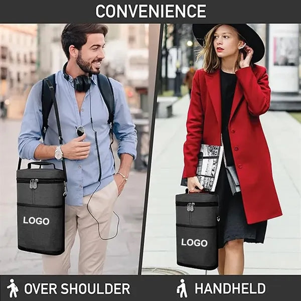 Insulated Portable Padded Canvas Wine Bag for Travel