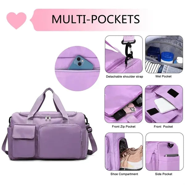 Large Sports Gym Tote Bag with Shoe Compartment Dry Wet