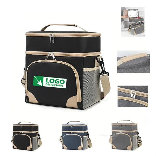 Double Layer Insulated Cooler Lunch Bag