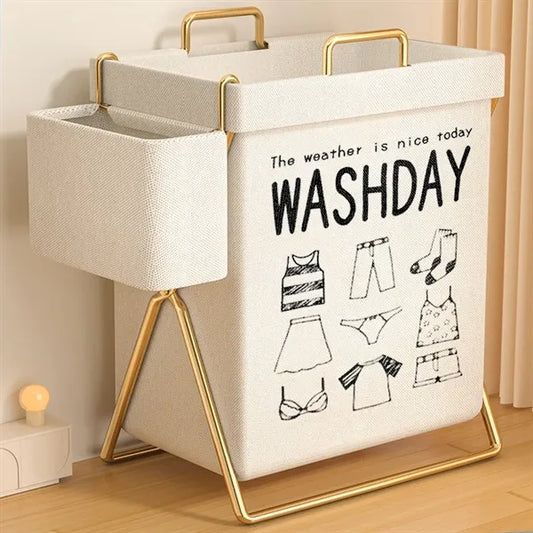 Foldable dirty clothes storage basket