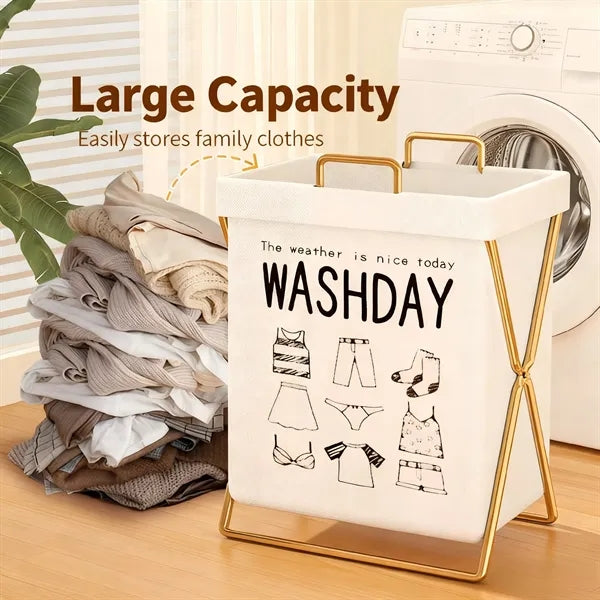 Foldable dirty clothes storage basket
