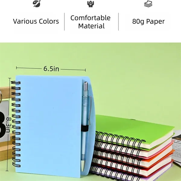 A5 Spiral Binding Notebook With Pen