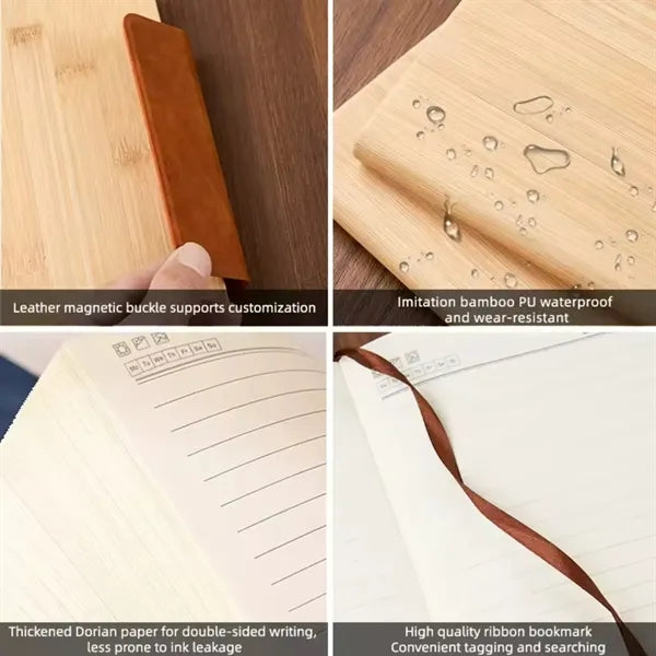 Business Bamboo Grain Leather Notebook