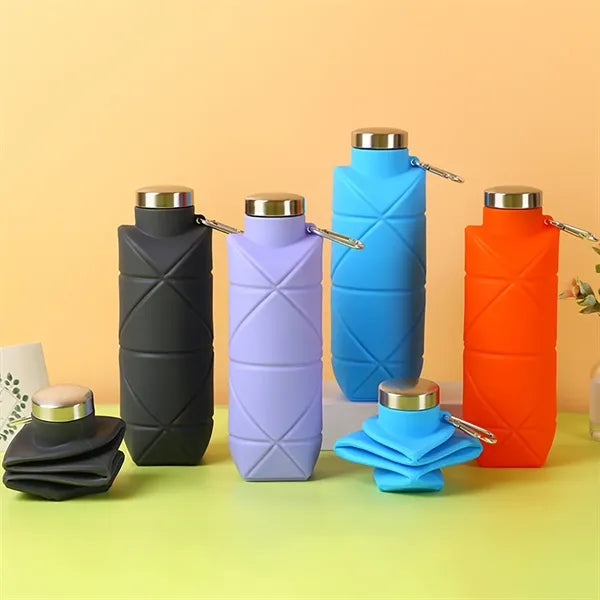 23OZ.Food-Grade Silicone Shockproof Folding Water Bottle