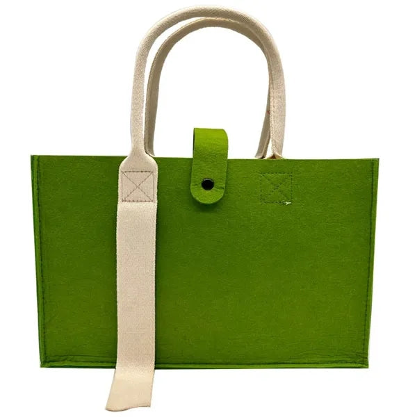 Wooden Handle Felt Tote Bag