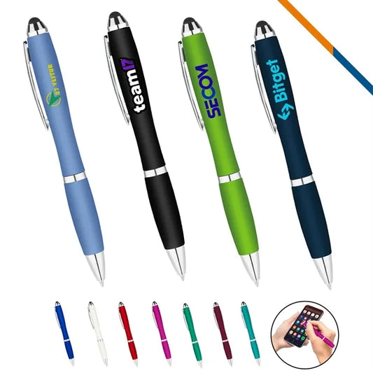 GlideZip Metallic Curvaceous Ballpoint Stylus Pen