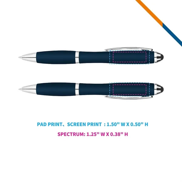 GlideZip Metallic Curvaceous Ballpoint Stylus Pen