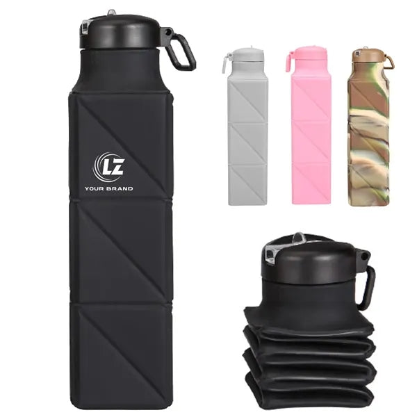 22OZ.Outdoor Portable Silicone Foldable Water Bottles