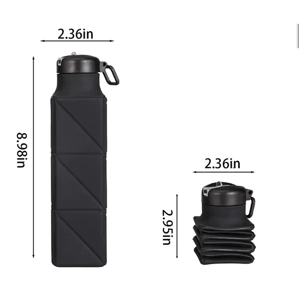 22OZ.Outdoor Portable Silicone Foldable Water Bottles