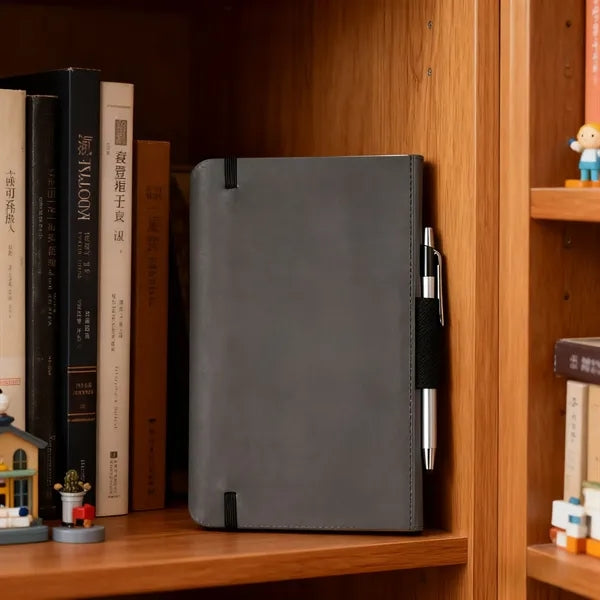 Leatherette Notebook Includes Pen Holder and Bookmark