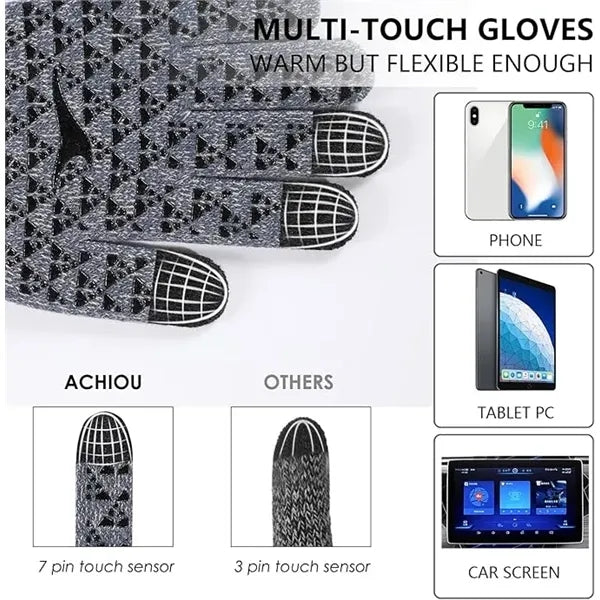 Touchscreen Winter Knit Gloves with Grip
