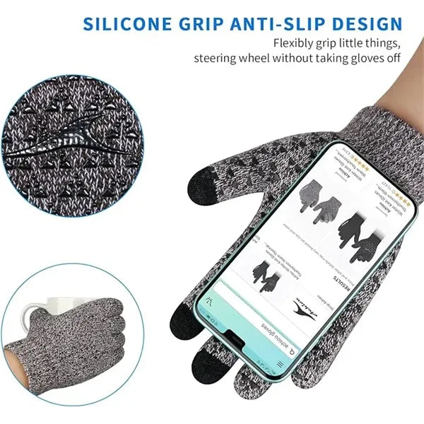 Touchscreen Winter Knit Gloves with Grip