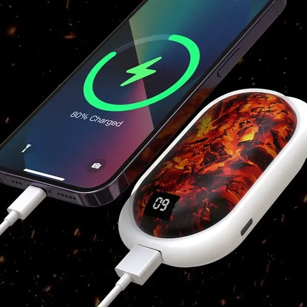 3d Realistic Flame Power Bank & Hand Warmers Rechargeable