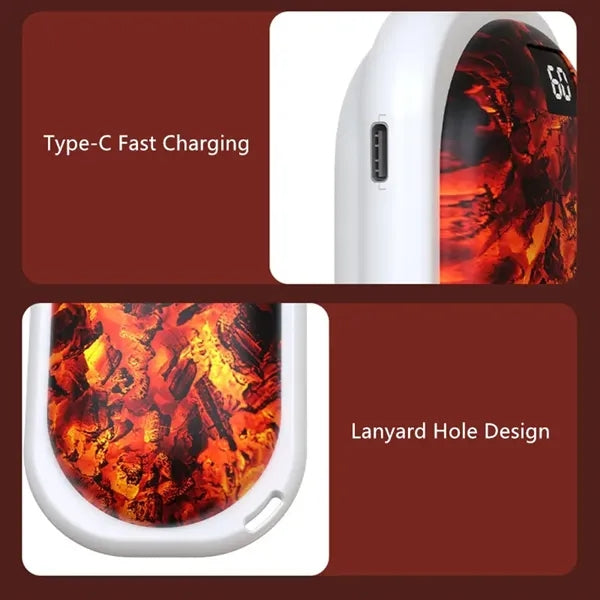 3d Realistic Flame Power Bank & Hand Warmers Rechargeable