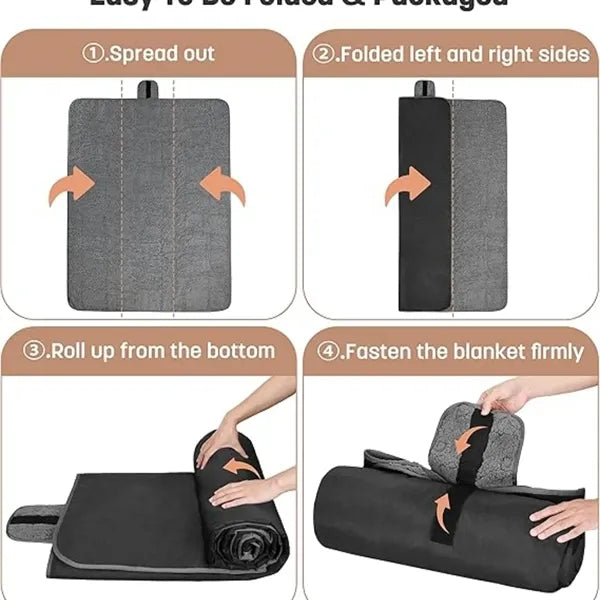 Waterproof Outdoor Blanket with Sherpa Lining