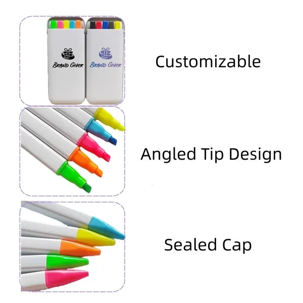 Five-Piece Multicolor Ink Highlighter Set