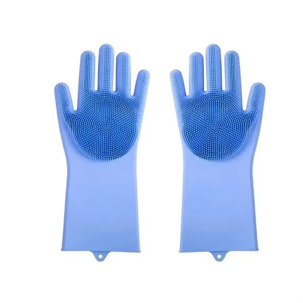 Silicone Cleaning Gloves with Scrubbing Bristles
