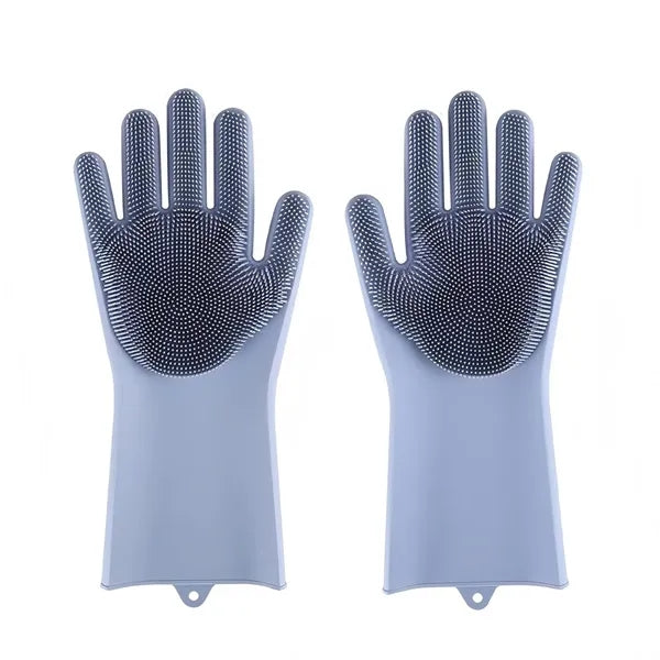 Silicone Cleaning Gloves with Scrubbing Bristles