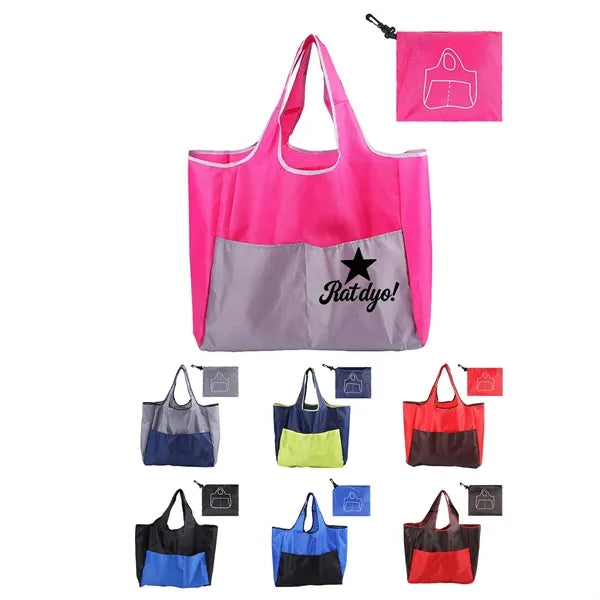 Foldable patchwork color shopping bag
