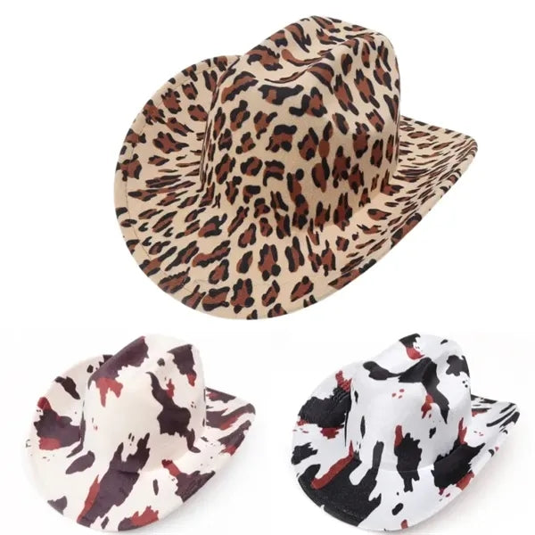Men's Leopard Print Western Retro Sun Protection Knight Hat