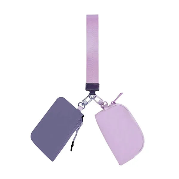 Dual Pouch Wristlet Keychain Wallets
