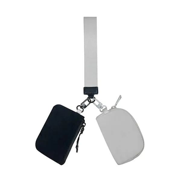 Dual Pouch Wristlet Keychain Wallets