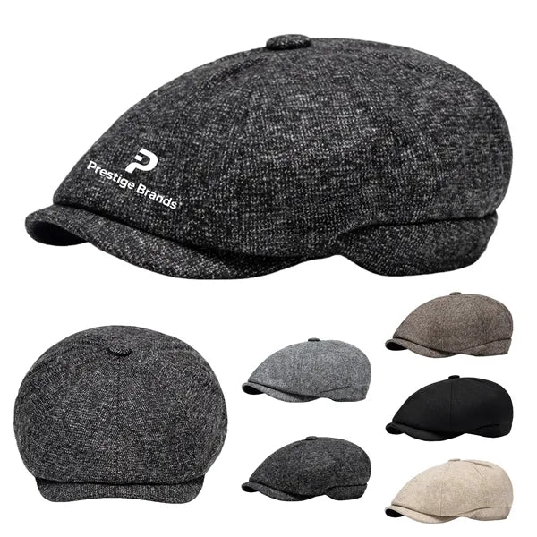 Mens Wool Newsboy Cap Classic Ivy Flat Driving Hat