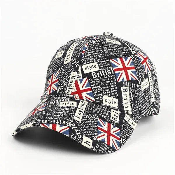 Men's and women's graffiti Union Jack baseball cap
