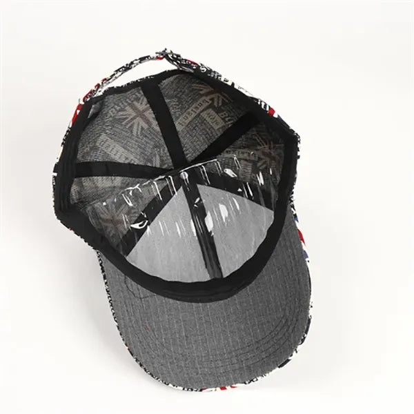 Men's and women's graffiti Union Jack baseball cap