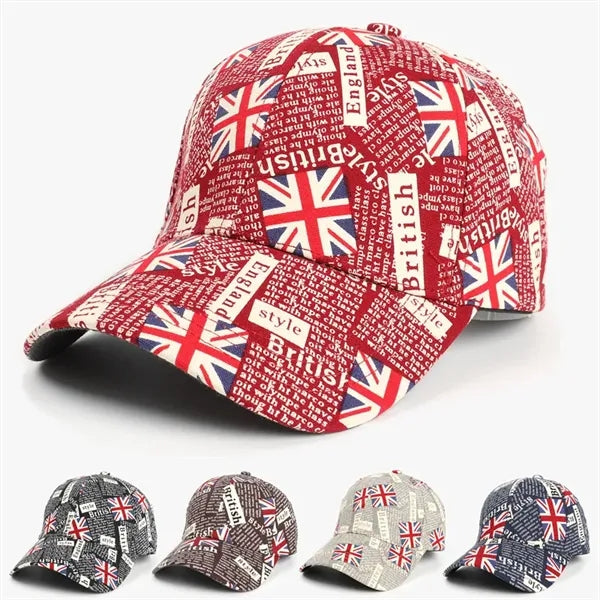 Men's and women's graffiti Union Jack baseball cap