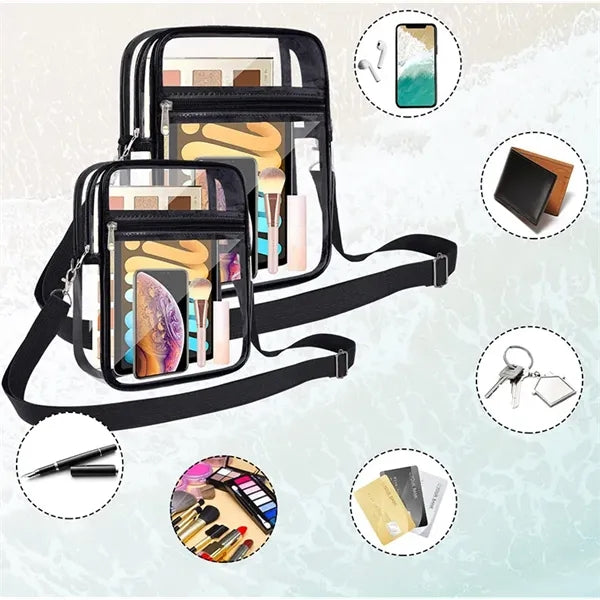 Clear Crossbody Bag with Black Strap