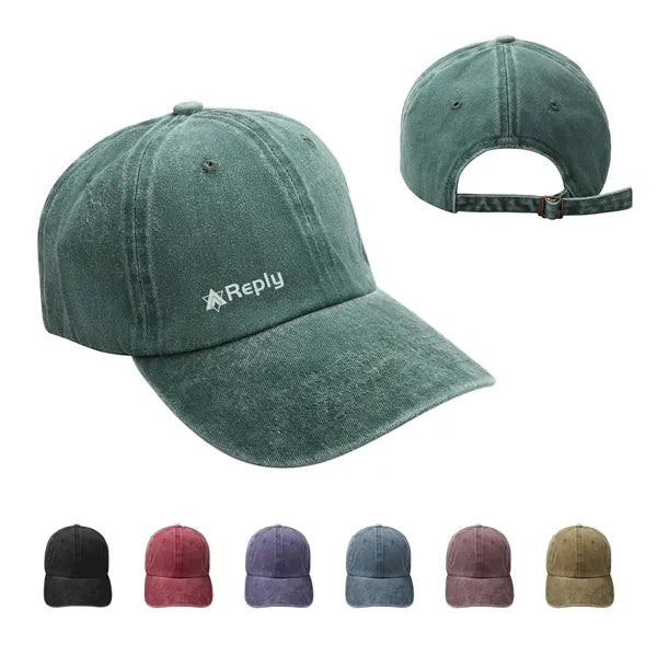 Cotton Unstructured Pigment Dye Dad Cap W/ Ponytail Slot