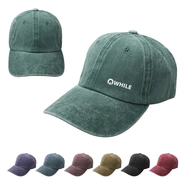 Cotton Unstructured Pigment Dye Dad Cap W/ Ponytail Slot