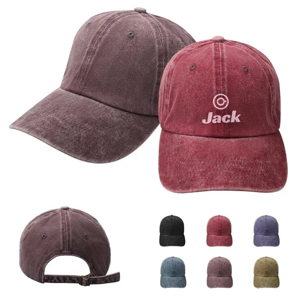 Cotton Unstructured Pigment Dye Dad Cap W/ Ponytail Slot