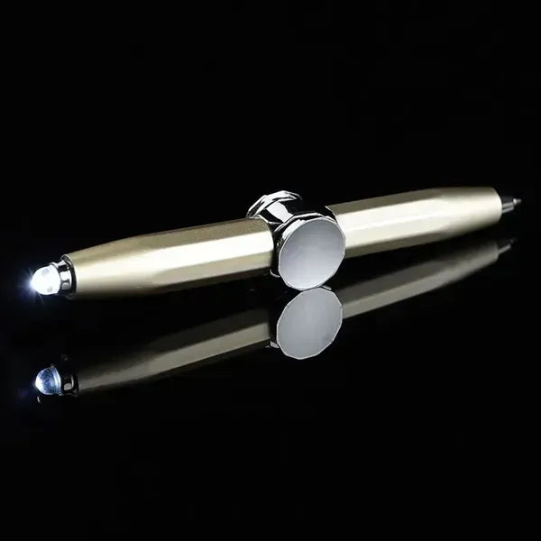 Copper Fidget Pen with LED Light Ballpoint and Flashlight