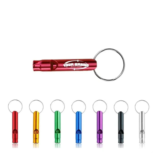 Aluminum Emergency Safety Whistle w/Keychain