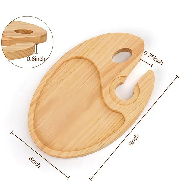 Wooden Wine And Snack Tray