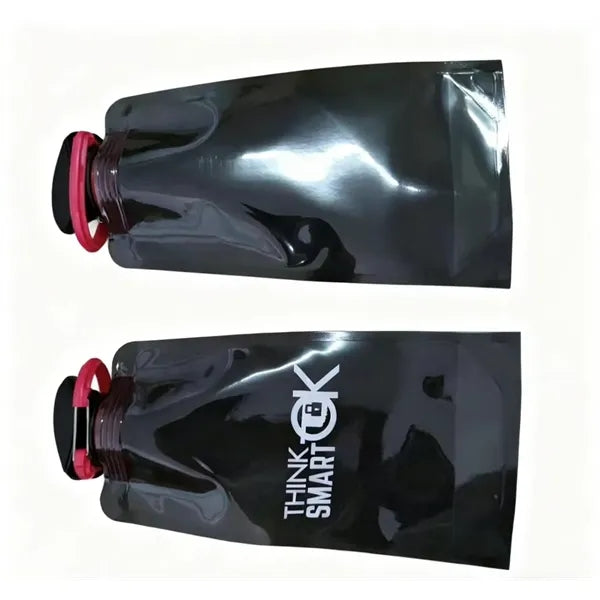 Water Bottle Bag Collapsible Flip-Top Lid & Clip