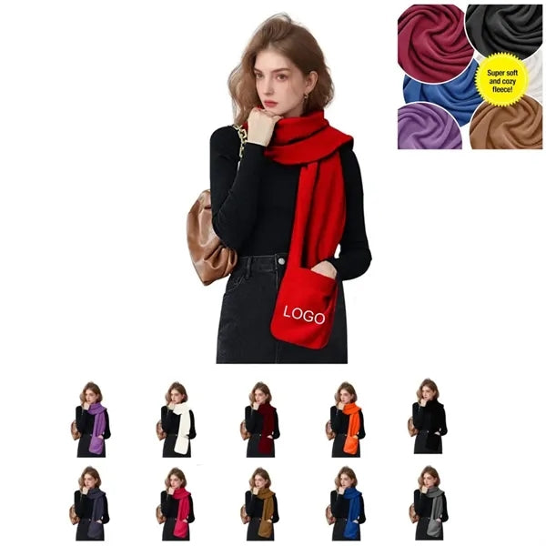 Fleece Wrap Shawl With Large Front Pockets