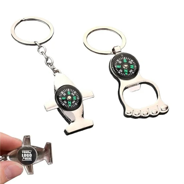 Airplane-Shaped Compass Bottle Opener