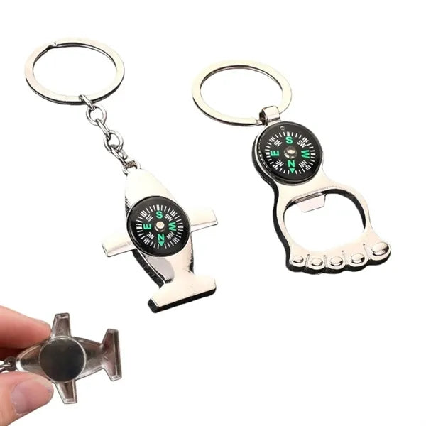 Airplane-Shaped Compass Bottle Opener
