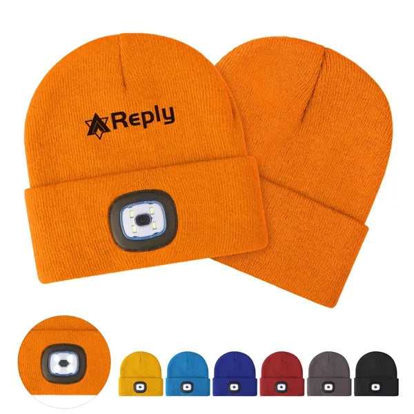 Acrylic fiber Knit Beanie Hat W/LED Light,USB Rechargeable