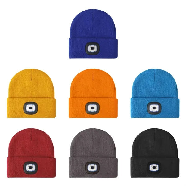 Acrylic fiber Knit Beanie Hat W/LED Light,USB Rechargeable