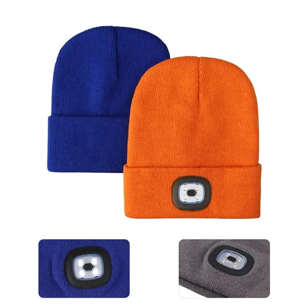 Acrylic fiber Knit Beanie Hat W/LED Light,USB Rechargeable
