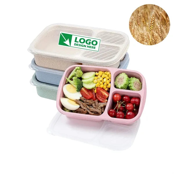 3 Compartment Wheat Straw Bento Lunch Box